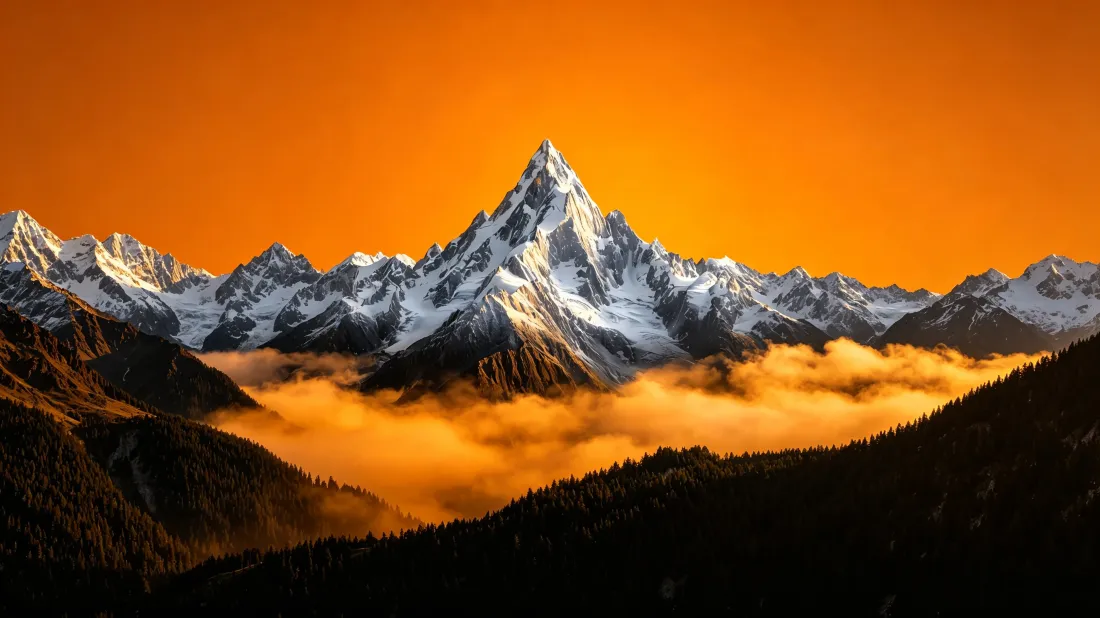 3k雪山壁纸｜日落云海背景图片 - 日照金山壮丽风光「哲风壁纸」