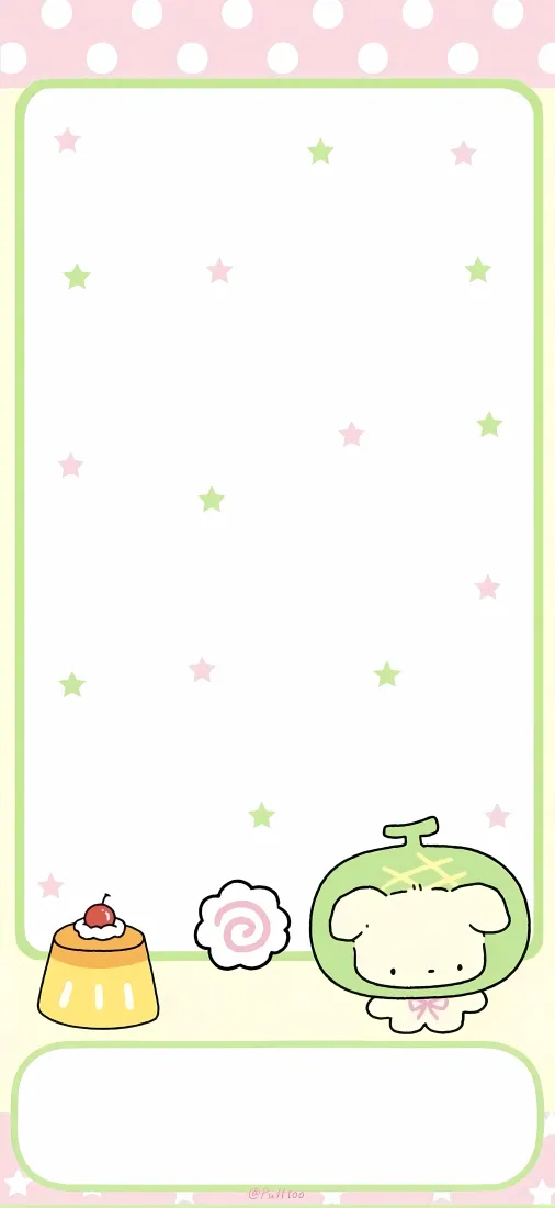 哈密瓜头套小狗手机壁纸｜星星背景图片 - 布丁棉花糖边框「哲风壁纸」