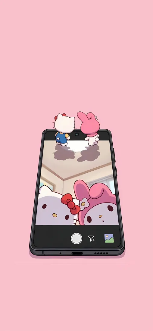 美乐蒂Hello Kitty手机壁纸｜创意手机背景图片 - 粉色可爱风「哲风壁纸」