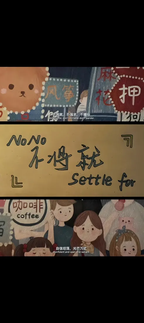 不将就文字手机壁纸｜咖啡卡通背景图片 - 治愈手绘插画「哲风壁纸」
