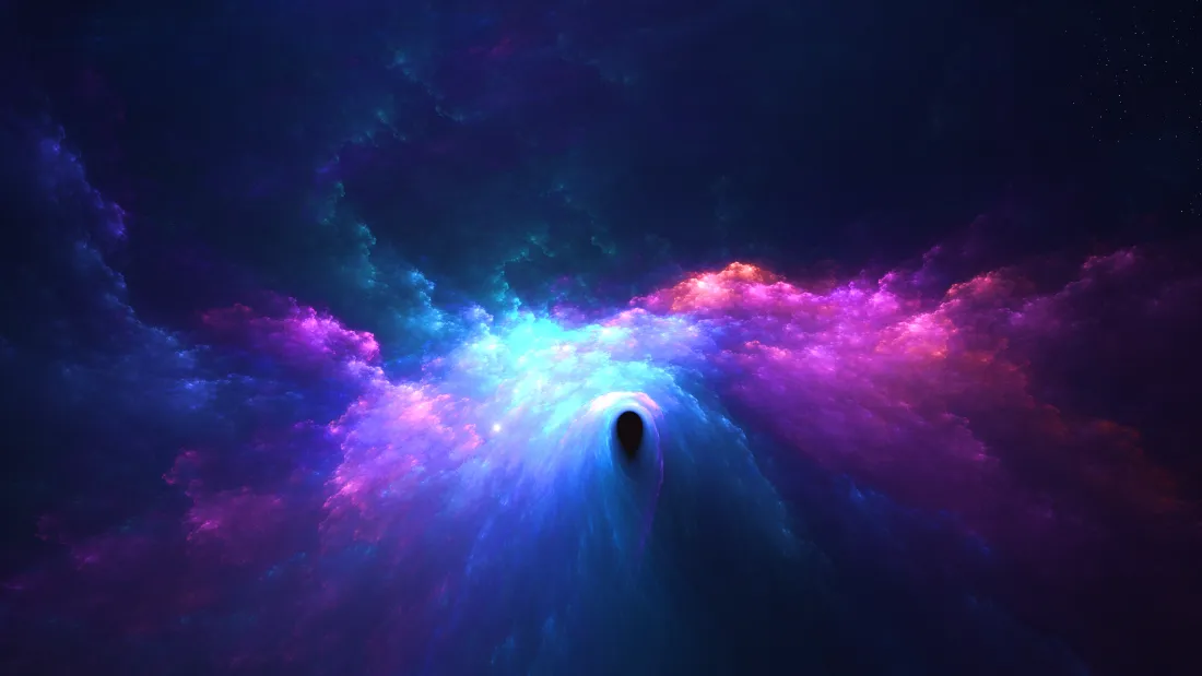 4k星云人影壁纸｜梦幻宇宙背景图片 - 紫粉蓝辉光深空「哲风壁纸」