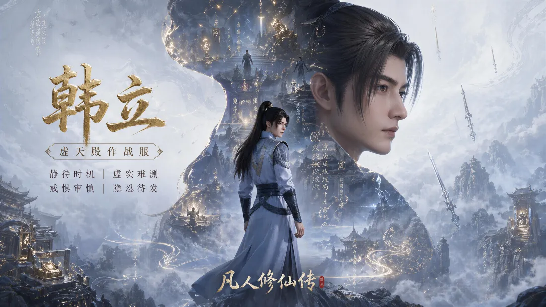 4k韩立壁纸｜虚天殿背景图片 - 古风修仙云海仙山场景「哲风壁纸」