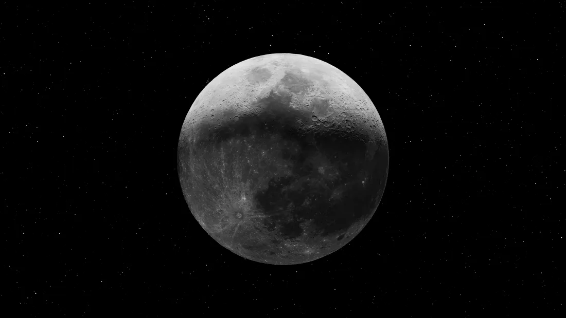 4k月球壁纸｜太空背景图片 - 环形山月海「哲风壁纸」