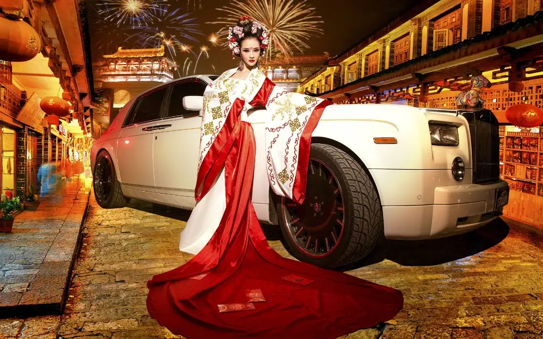 4k和服壁纸 - 夜景 - 美女 - 汽车「哲风壁纸」