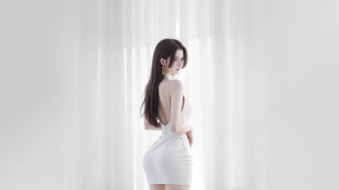 5k女帝波雅汉库克壁纸｜白裙回眸背景图片 - 海贼王「哲风壁纸」