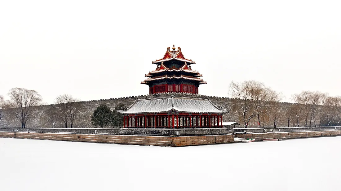 2k紫禁城角楼壁纸｜冬日雪景背景图片 - 古建「哲风壁纸」