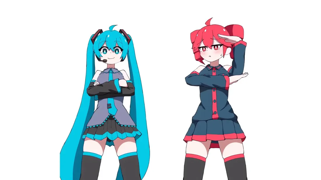 3k初音未来重音teto壁纸｜虚拟歌姬背景图片 - 二次元简约插画「哲风壁纸」