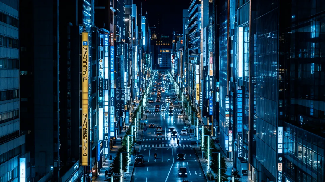 3k东京银座壁纸｜繁华都市夜景 - 霓虹高楼街道「哲风壁纸」