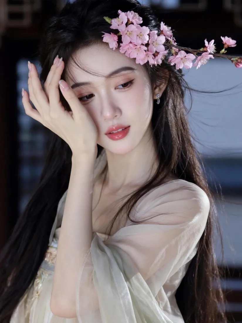 古风樱花美女手机壁纸｜氛围感汉服背景图片 - 温柔清冷「哲风壁纸」