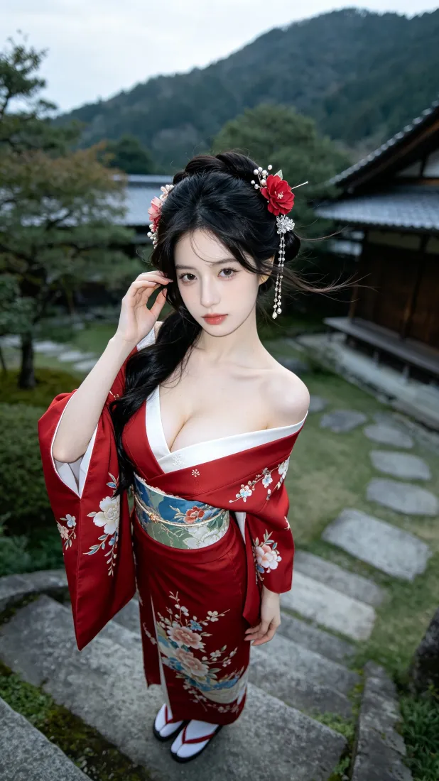 4k和服壁纸 - 户外 - 木屋 - 美女「哲风壁纸」
