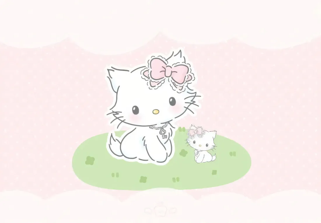 2kCharmmy Kitty壁纸｜草地可爱猫咪背景图片 - 三丽鸥卡通「哲风壁纸」