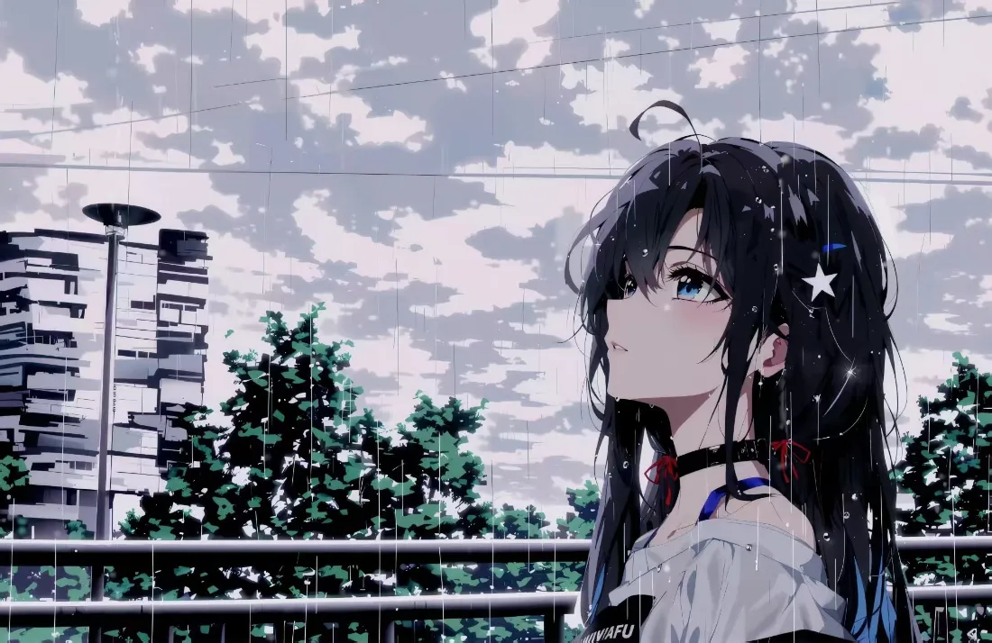 4k项圈壁纸 - 雨天 - 动漫 - 云朵「哲风壁纸」