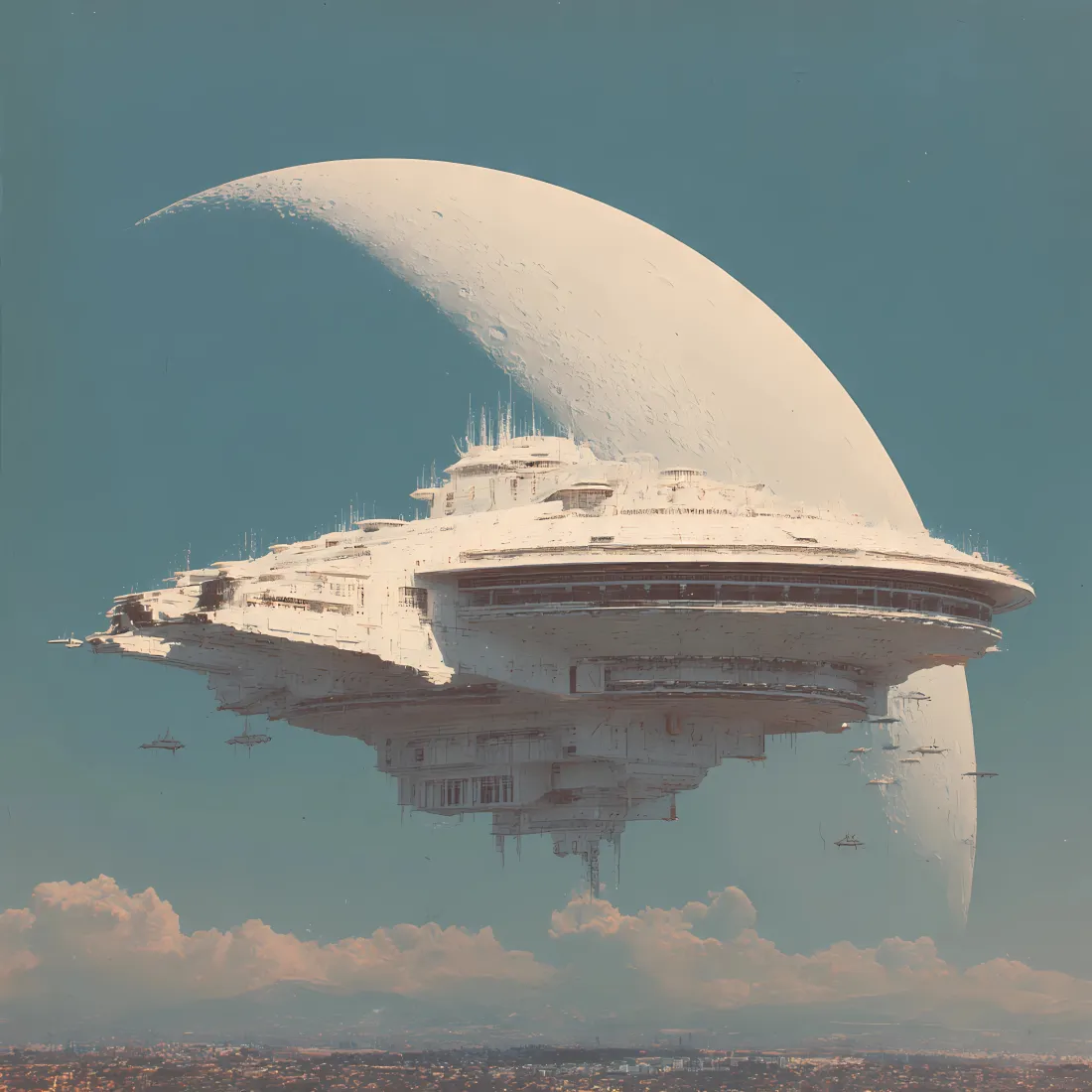 科幻飞船手机壁纸｜星际航行背景图片 - 幻想星球场景「哲风壁纸」