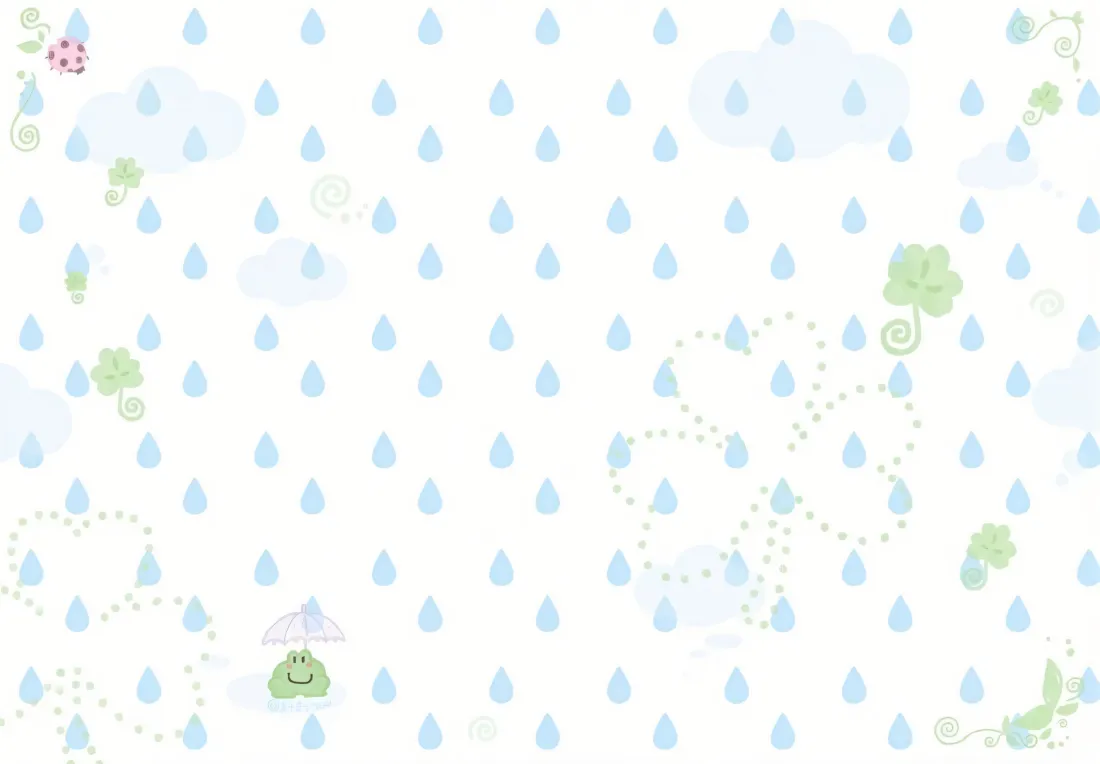 3k卡通青蛙壁纸｜雨天雨滴背景图片 - 可爱小清新插画「哲风壁纸」