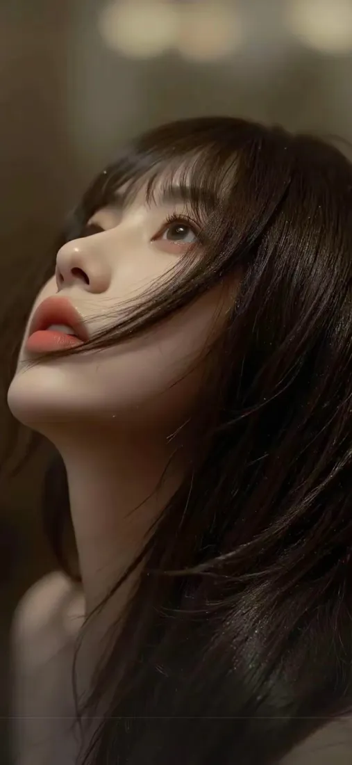 黑发女生手机壁纸｜氛围感背景图片 - 仰拍少女「哲风壁纸」