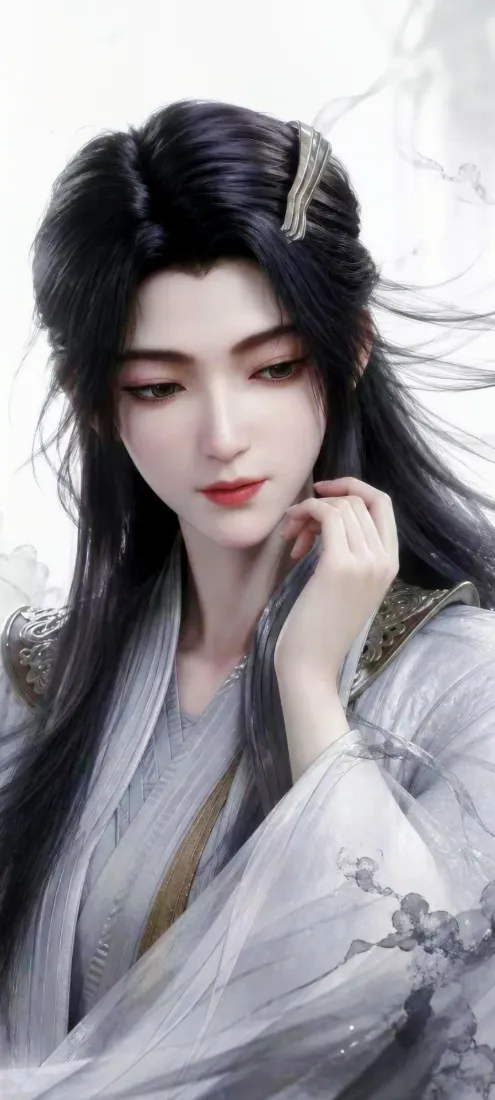 凌玉灵手机壁纸｜凡人修仙传背景图片 - 古风白衣国漫美人「哲风壁纸」