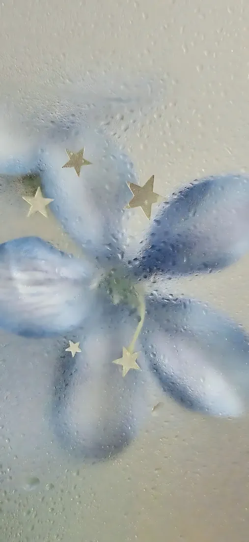蓝花手机壁纸｜朦胧背景图片 - 星星点缀淡彩花卉「哲风壁纸」