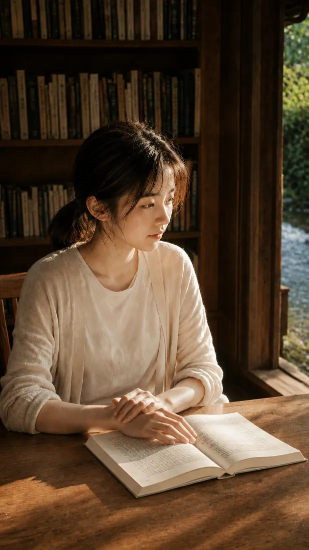 阅读少女手机壁纸｜窗边书房背景图片 - 暖光静谧阅读时光「哲风壁纸」