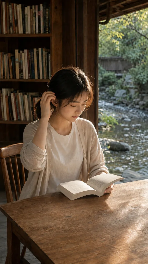 阅读少女手机壁纸｜窗边读书背景图片 - 静谧书香光影「哲风壁纸」