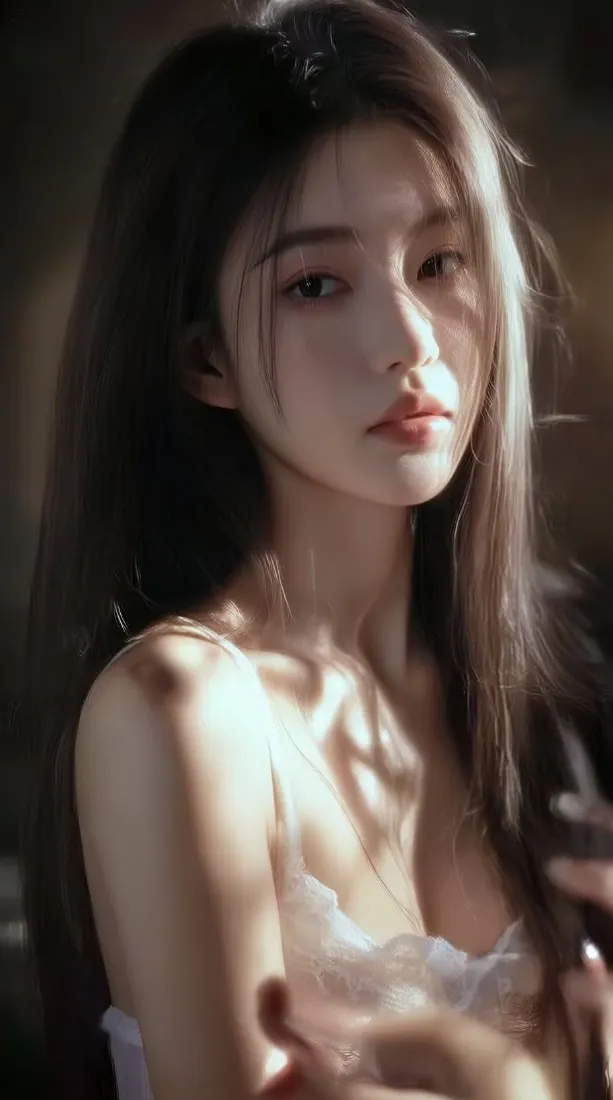 长发美女手机壁纸｜光影人像背景图片 - 氛围感写真「哲风壁纸」
