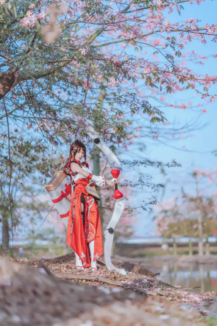伽罗花见巫女手机壁纸｜樱花树下户外cos - 桜桃喵「哲风壁纸」