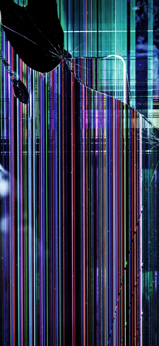 碎屏手机手机壁纸｜故障花屏背景图片 - 彩色竖条纹「哲风壁纸」