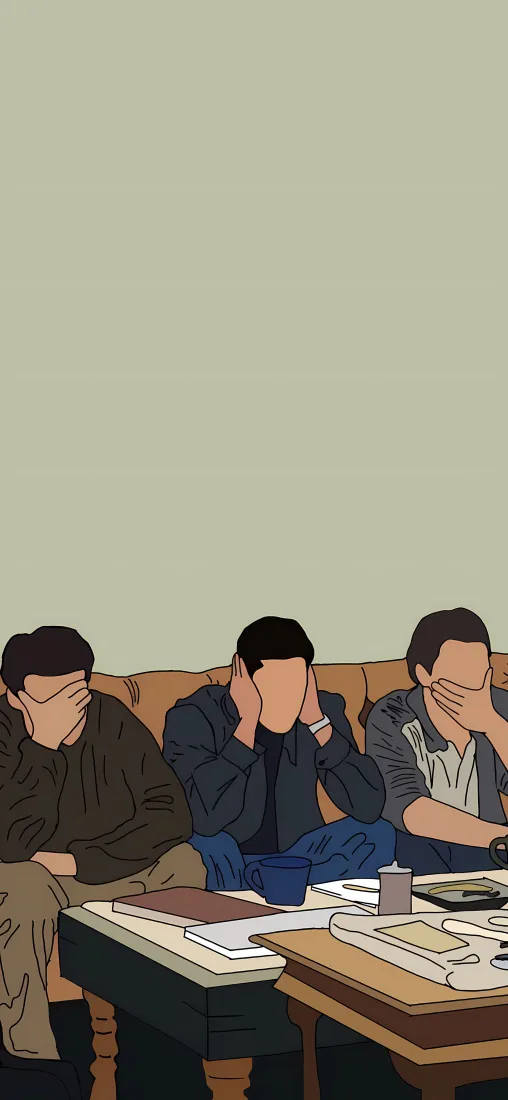 老友记手机壁纸｜三不名场面背景图片 - 乔伊罗斯钱德勒插画「哲风壁纸」