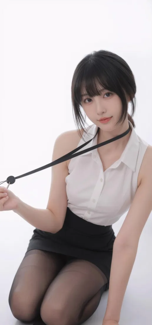 OL美女手机壁纸｜黑丝职业装背景图片 - 白衬衫短裙「哲风壁纸」