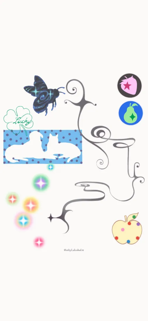 蜜蜂图案手机壁纸｜可爱卡通背景图片 - 水果卷草装饰「哲风壁纸」