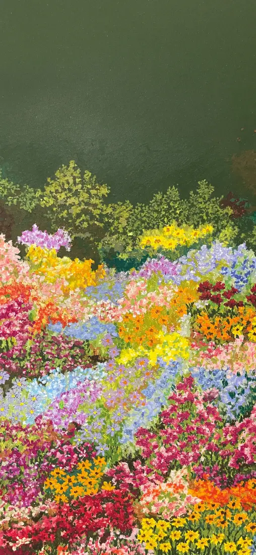 花簇油画手机壁纸｜多彩花田背景图片 - 清新治愈花卉风景「哲风壁纸」