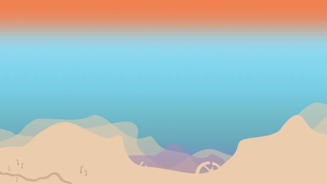 5k简约风景壁纸｜海边沙滩背景图片 - 渐变天空清新插画「哲风壁纸」