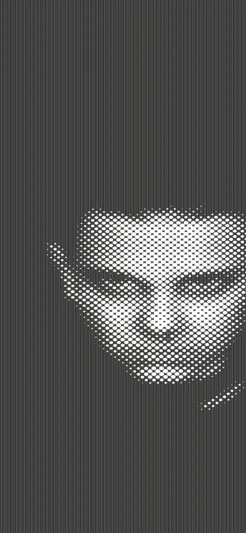 半调人脸手机壁纸｜黑白网点背景图片 - 抽象艺术设计「哲风壁纸」