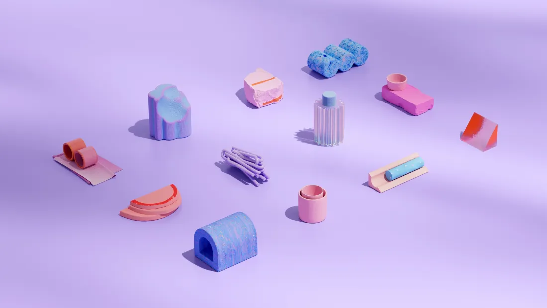 4kMicrosoft 3D图标｜淡紫背景图片 - 马卡龙色等距设计「哲风壁纸」