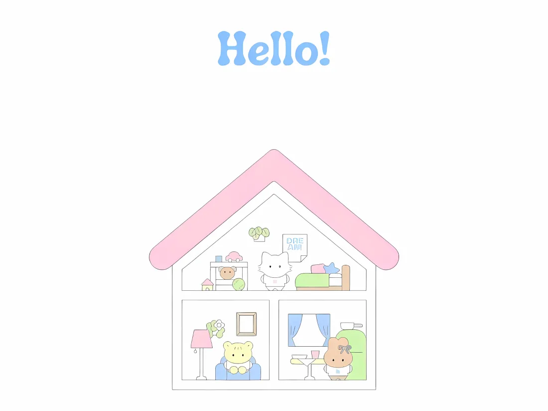 3k卡通小屋壁纸｜可爱治愈背景图片 - 温馨家居「哲风壁纸」
