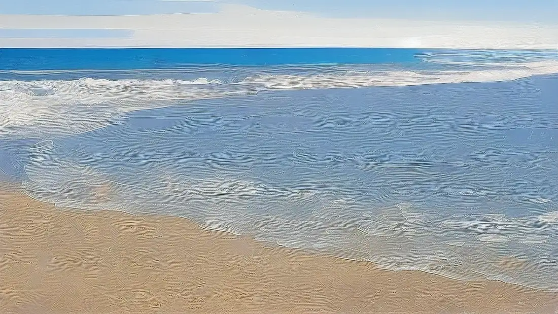 3k夏日海滩壁纸｜海边风景背景图片 - 沙滩海浪蓝天「哲风壁纸」