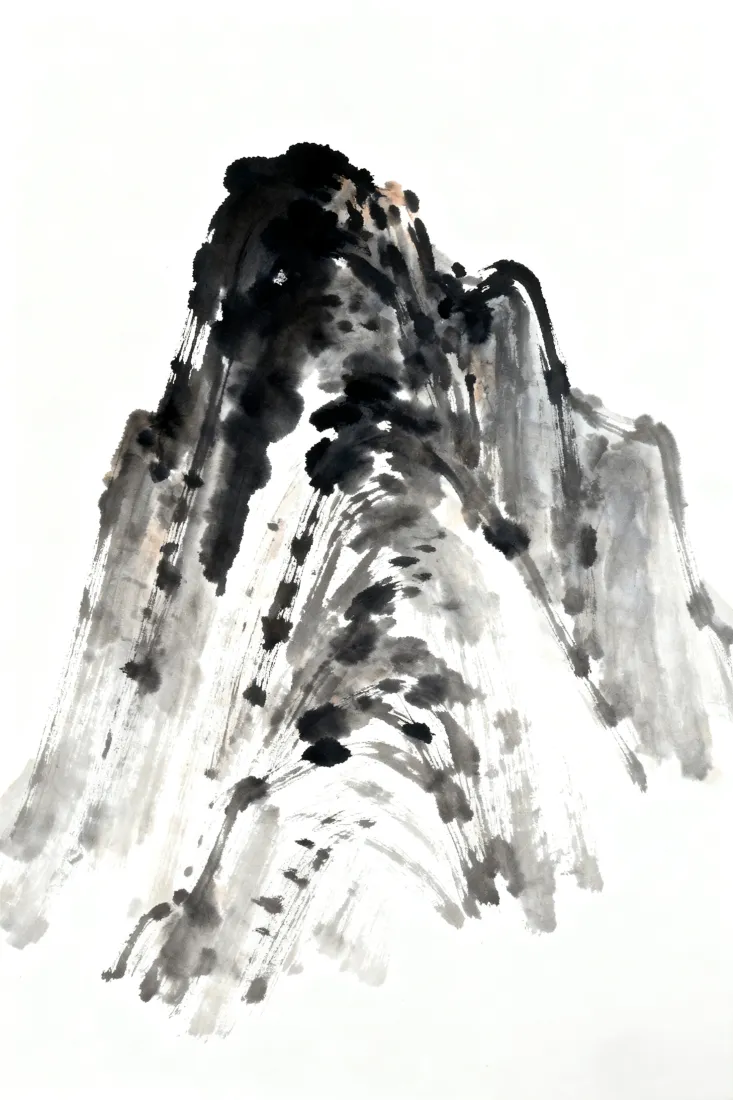 水墨山岭手机壁纸｜写意山水背景图片 - 国风国画「哲风壁纸」