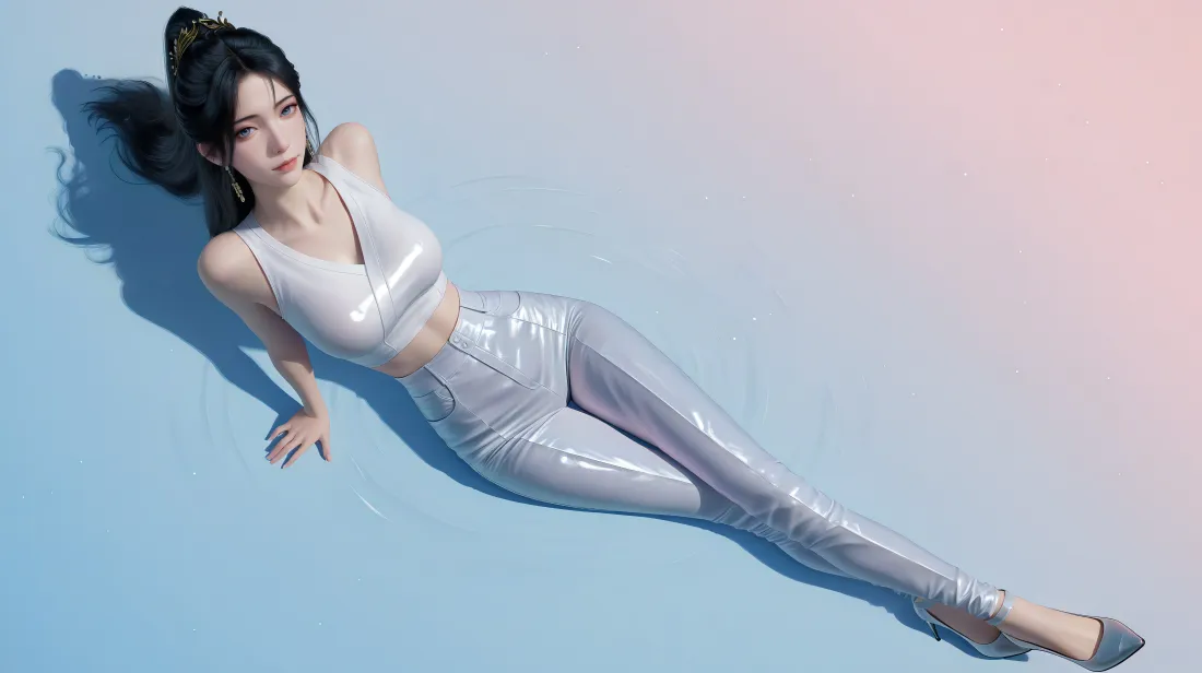 6k慕沛灵壁纸｜银白穿搭背景图片 - 3D国风美女「哲风壁纸」