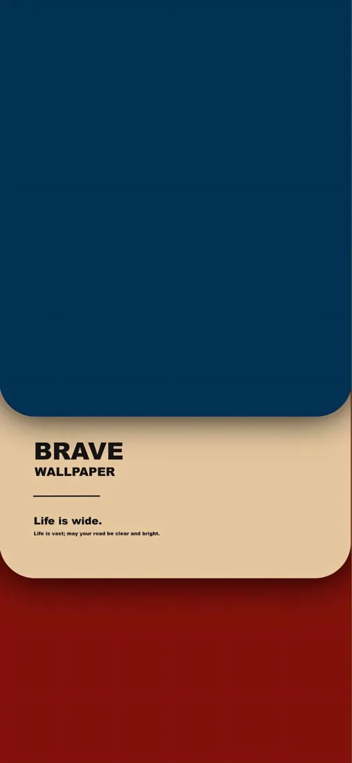 BRAVE简约拼色手机壁纸｜背景图片 - 蓝米红几何卡片风「哲风壁纸」