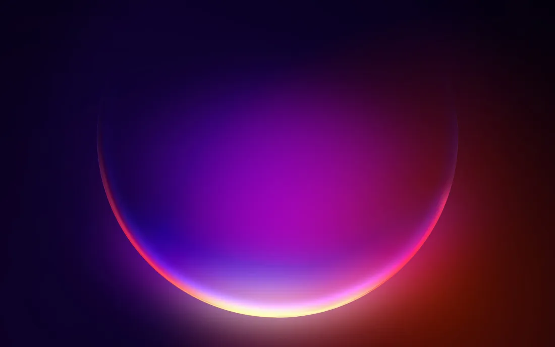 4kWindows霓虹光晕壁纸｜渐变发光背景图片 - 紫粉星球光效「哲风壁纸」