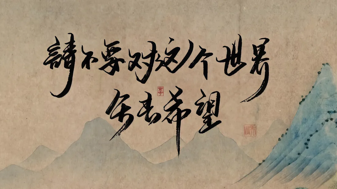4k剑来齐静春书法壁纸｜古风山水背景图片 - 经典语录毛笔字「哲风壁纸」