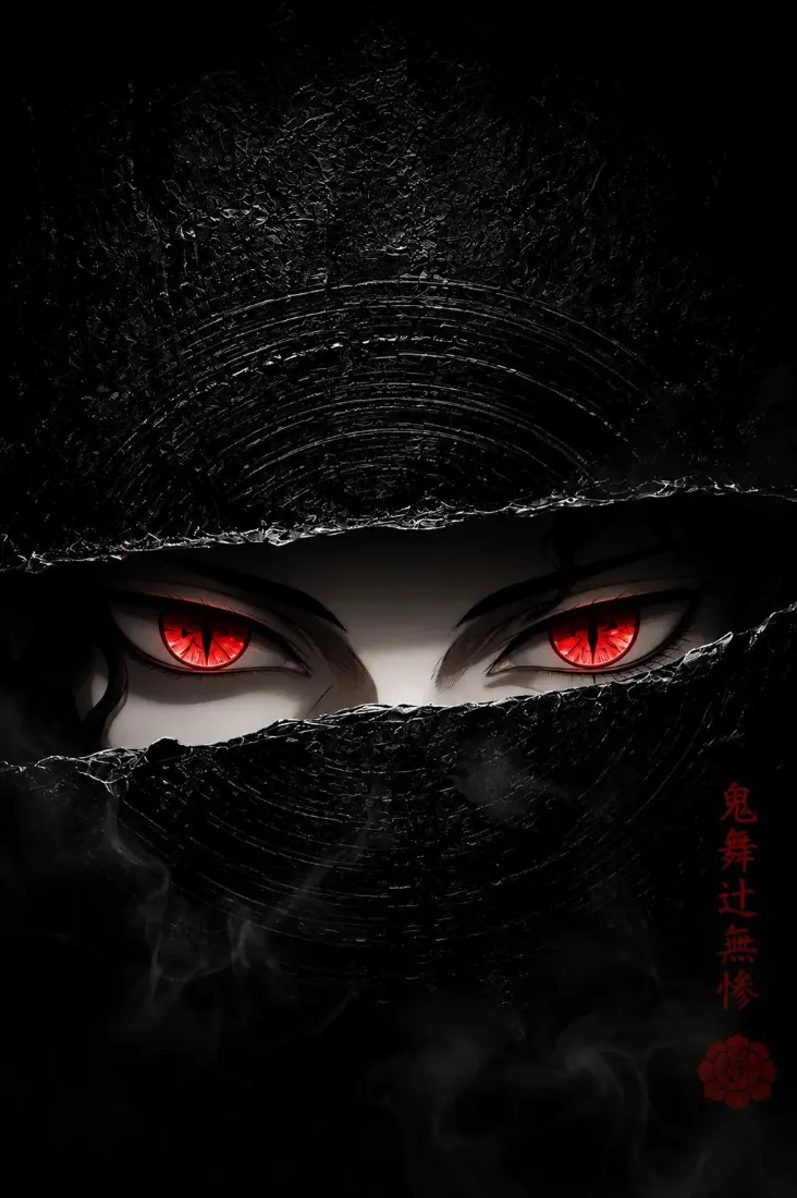 鬼舞辻无惨手机壁纸｜鬼灭之刃背景图片 - 黑帽红瞳暗黑特写「哲风壁纸」