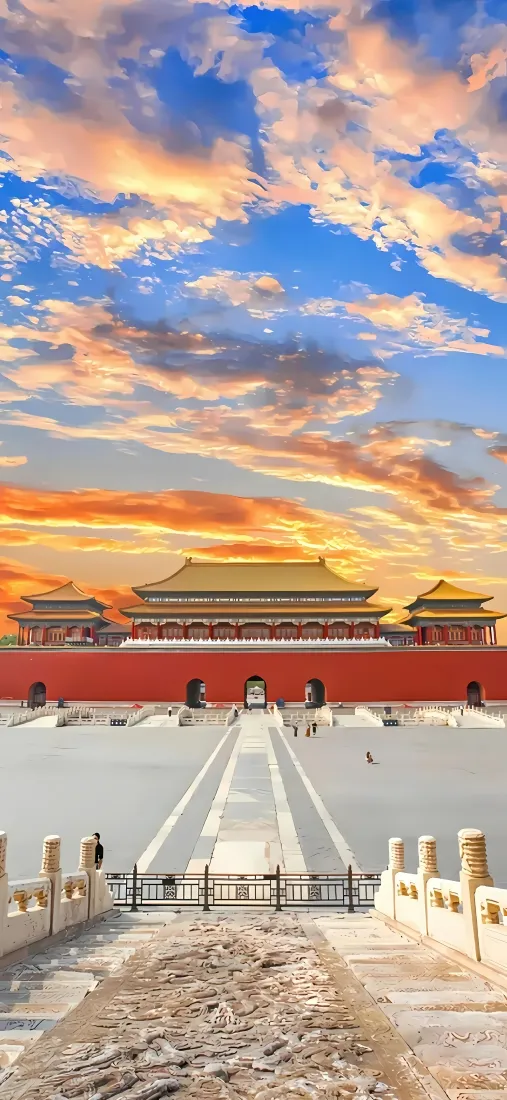 天安门手机壁纸｜背景图片 - 北京城楼晚霞广场风光「哲风壁纸」