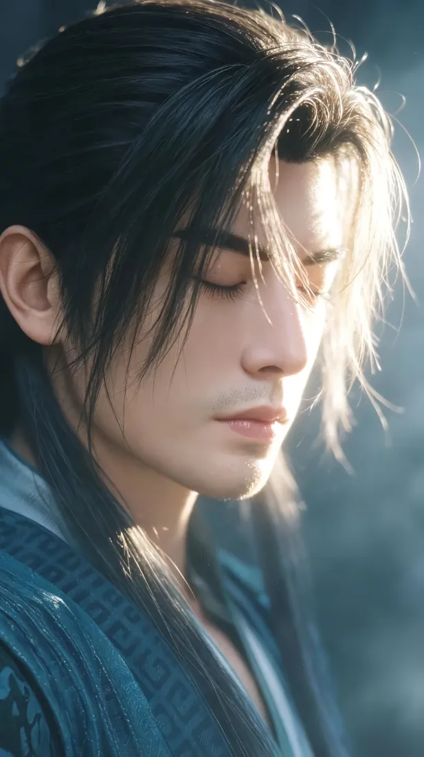 韩天尊韩立手机壁纸｜凡人修仙传闭眼侧脸背景图片 - 古风仙气「哲风壁纸」
