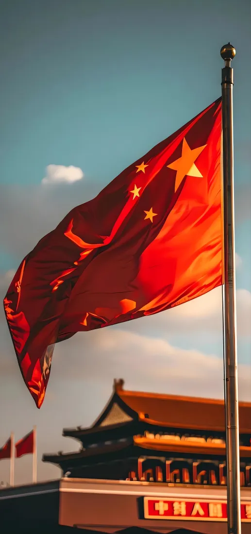 五星红旗手机壁纸｜国庆背景图片 - 天安门红旗飘扬「哲风壁纸」