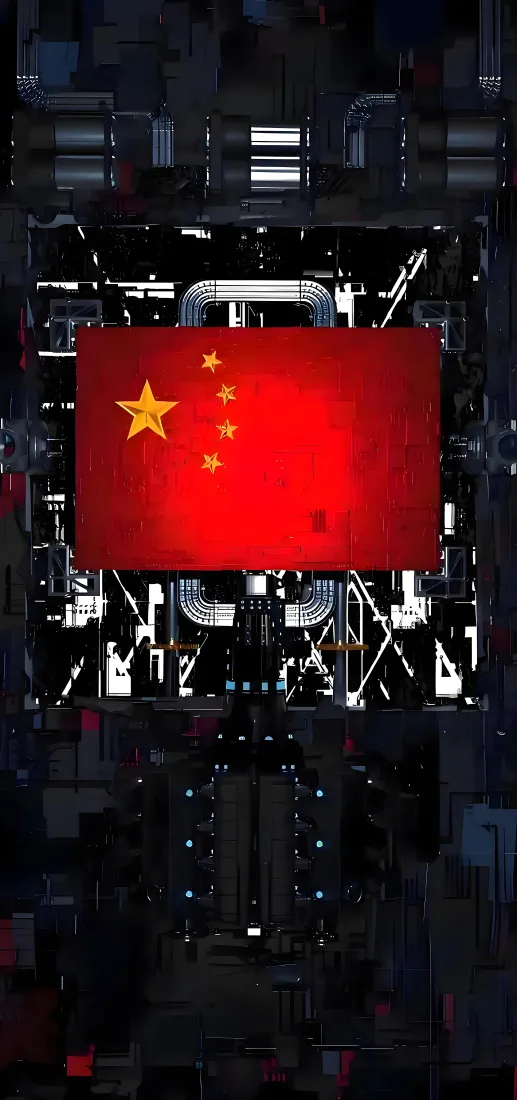 中国国旗手机壁纸｜国庆背景图片 - 红色科技风「哲风壁纸」