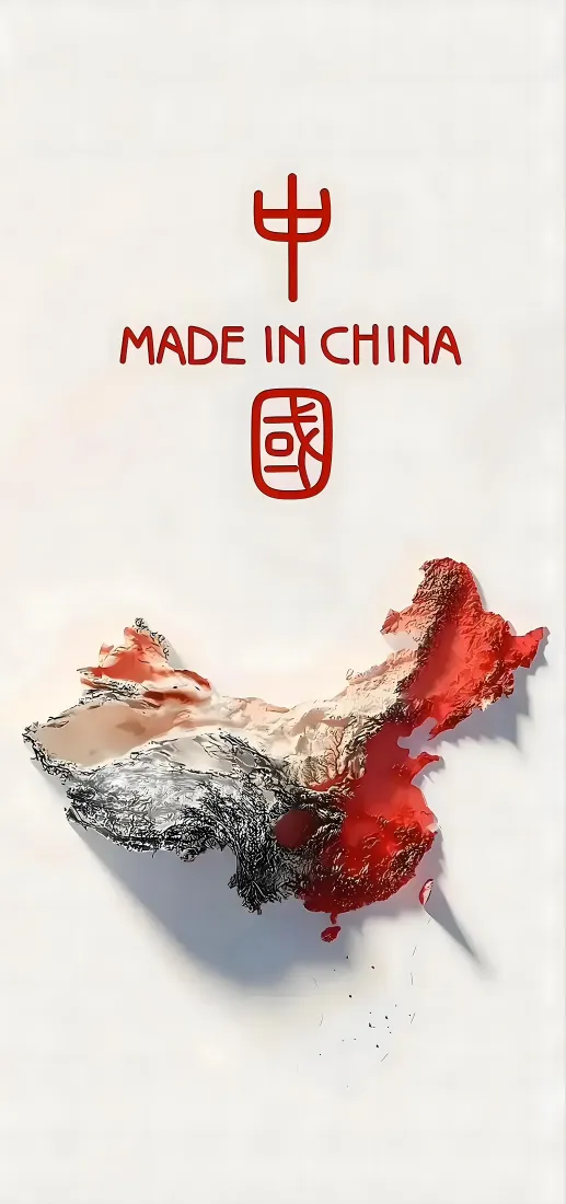 中国地图手机壁纸｜国庆红色背景图片 - 中国制造创意设计「哲风壁纸」