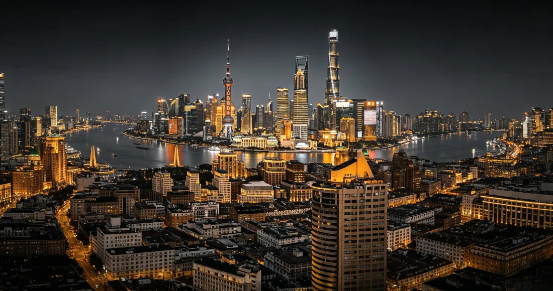 3k上海陆家嘴夜景｜城市背景图片 - 黄浦江外滩摩天大楼「哲风壁纸」