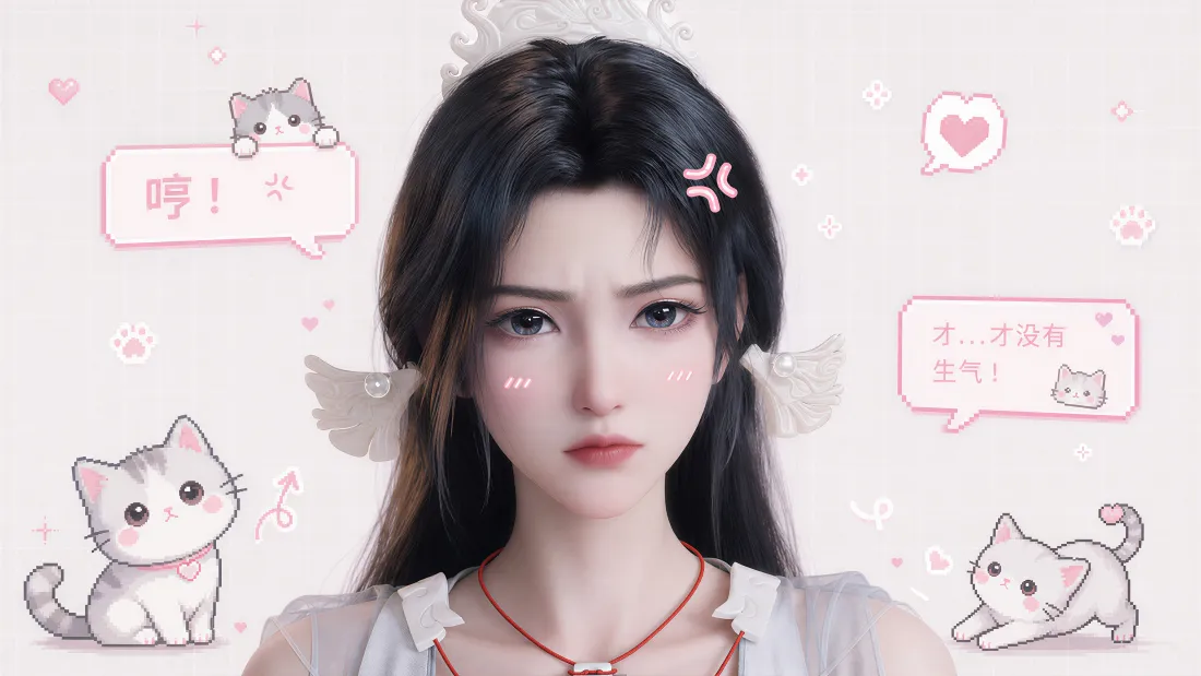 4k宋玉壁纸｜凡人修仙传背景图片 - 傲娇少女猫咪贴画「哲风壁纸」