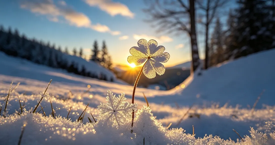3k冰雪霜花壁纸｜冬日雪景背景图片 - 山间日出霜花雪林「哲风壁纸」