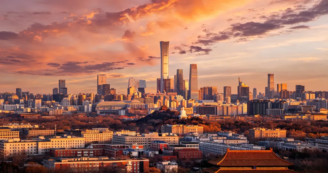 3k北京中国尊CBD天际线壁纸｜日落晚霞背景图片 - 古今同框城市全景「哲风壁纸」